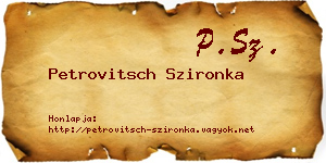 Petrovitsch Szironka névjegykártya